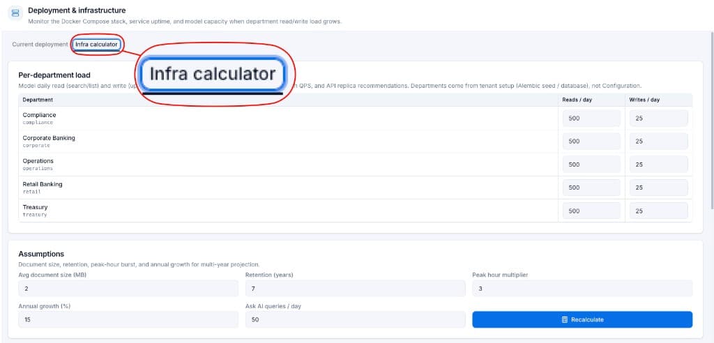 Kwik Vault infra calculator
